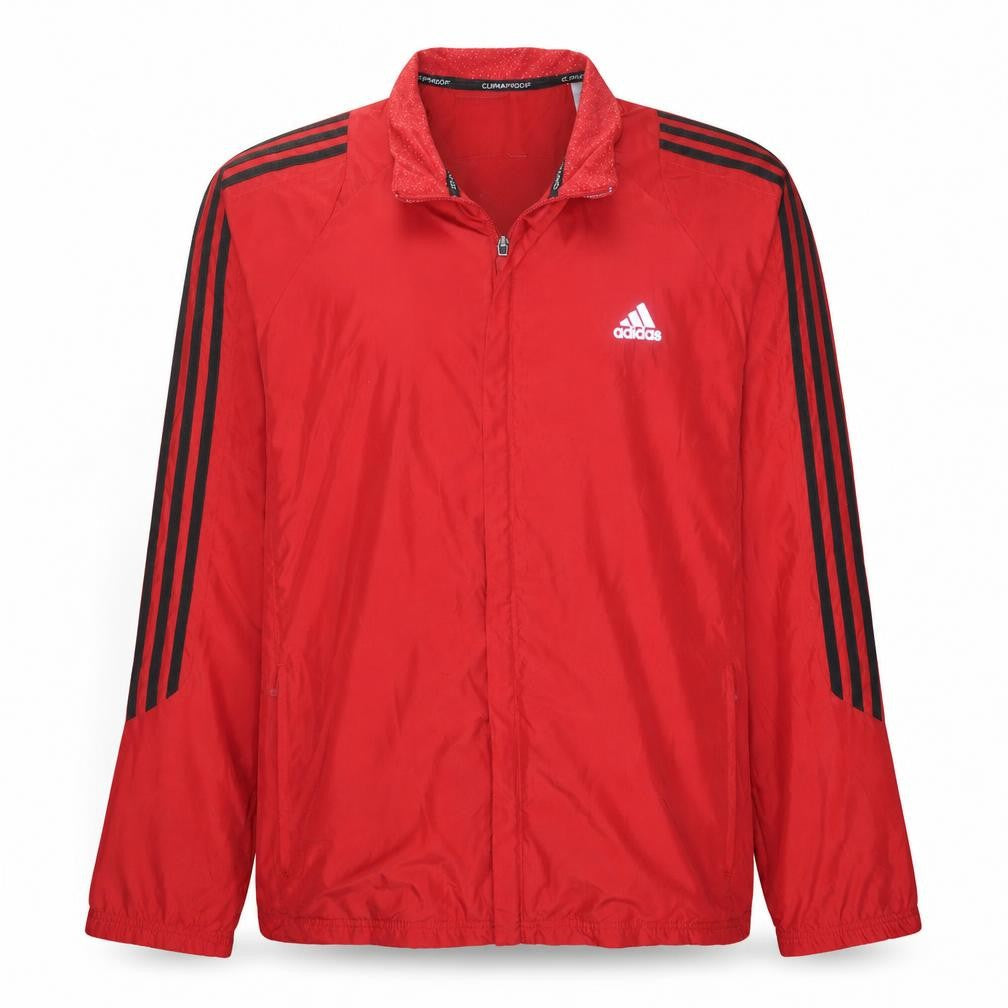 Adidas Men’s Red Windbreaker Jacket L ClimaProof Lightweight Sports