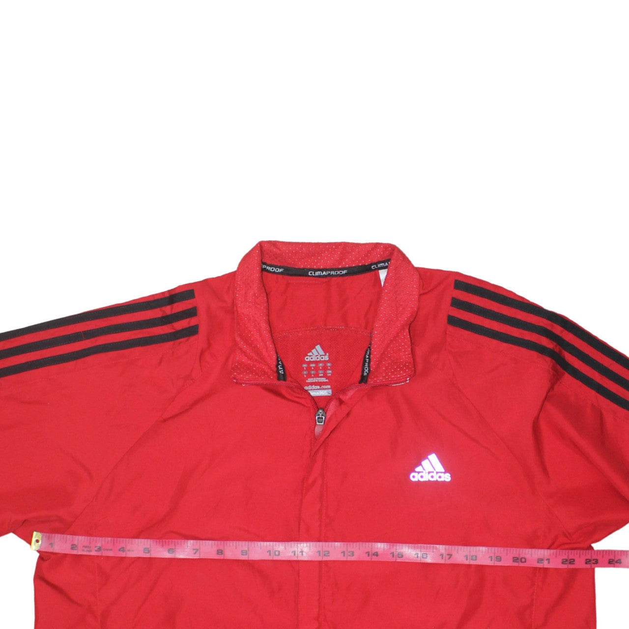 Adidas Men’s Red Windbreaker Jacket L ClimaProof Lightweight Sports