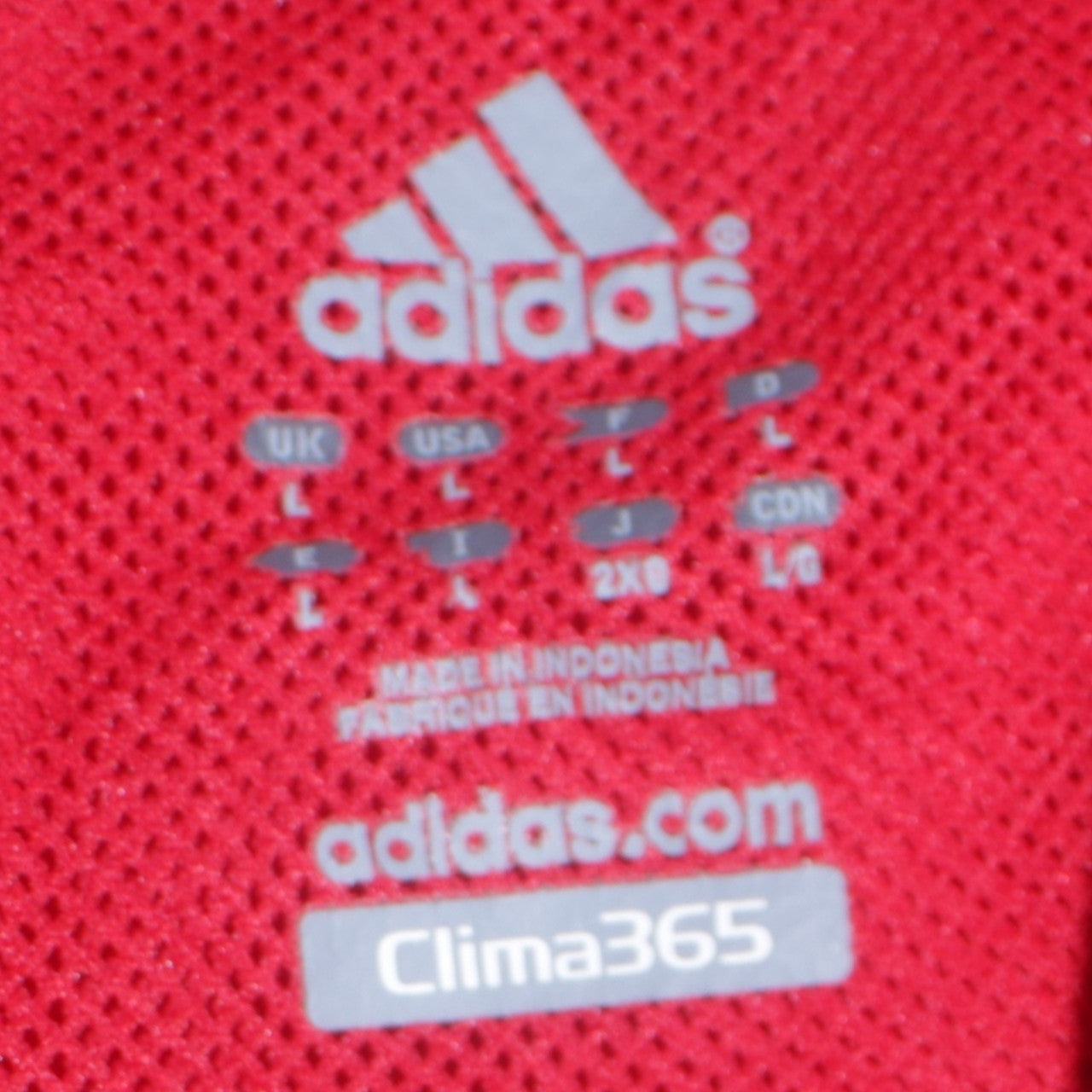 Adidas Men’s Red Windbreaker Jacket L ClimaProof Lightweight Sports