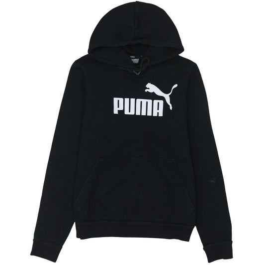 Puma Women's Black Hoodie Size 12 Pullover Logo Sweatshirt