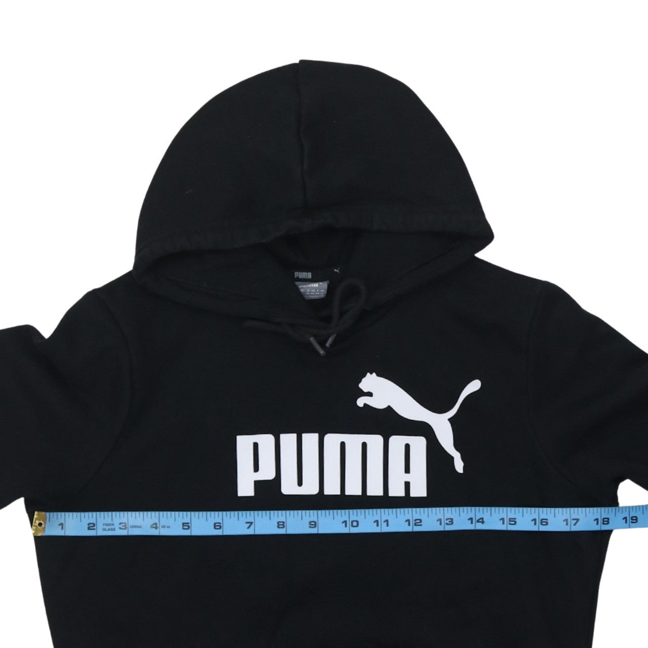 Puma Women's Black Hoodie Size 12 Pullover Logo Sweatshirt