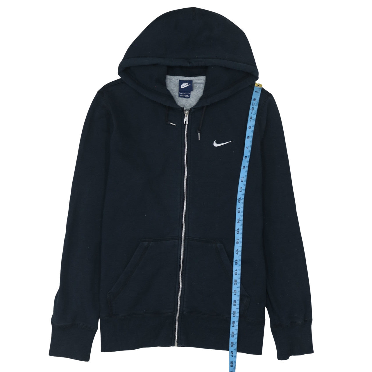 Nike Men's Black Full Zip Hoodie Large Cotton Fleece Sportswear