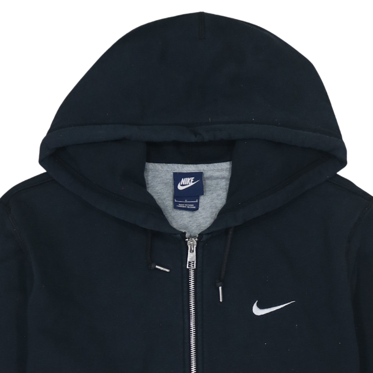 Nike Men's Black Full Zip Hoodie Large Cotton Fleece Sportswear
