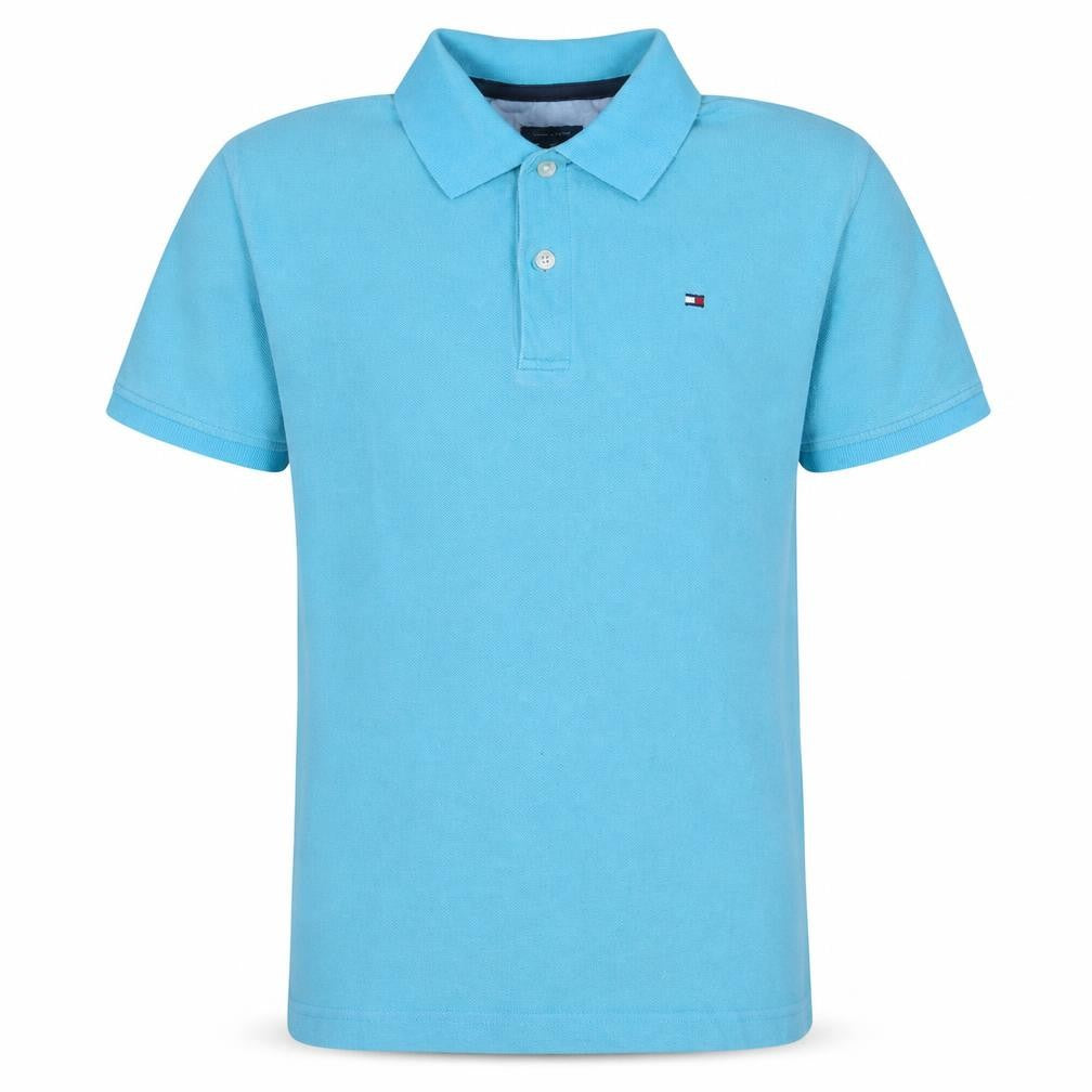 Tommy Hilfiger Boys Blue Polo Shirt 12-14 Years Cotton Short Sleeve