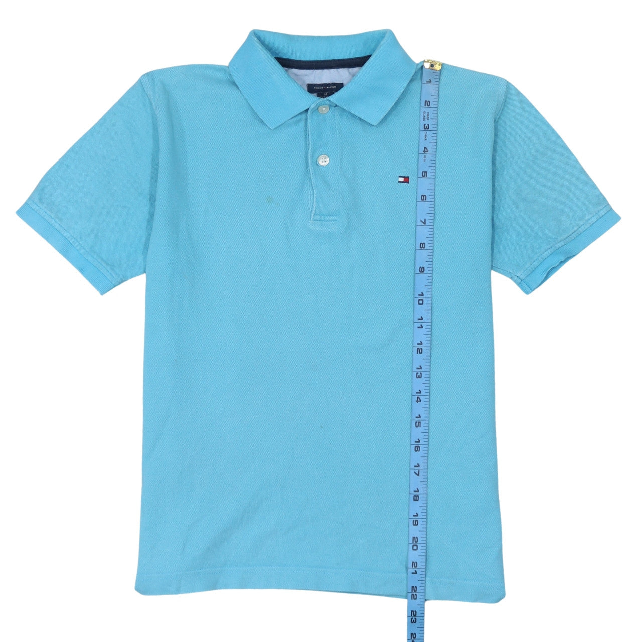 Tommy Hilfiger Boys Blue Polo Shirt 12-14 Years Cotton Short Sleeve
