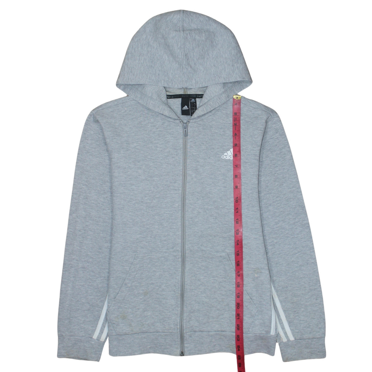 Adidas Men's Grey Full Zip Hoodie Small Regular Fit