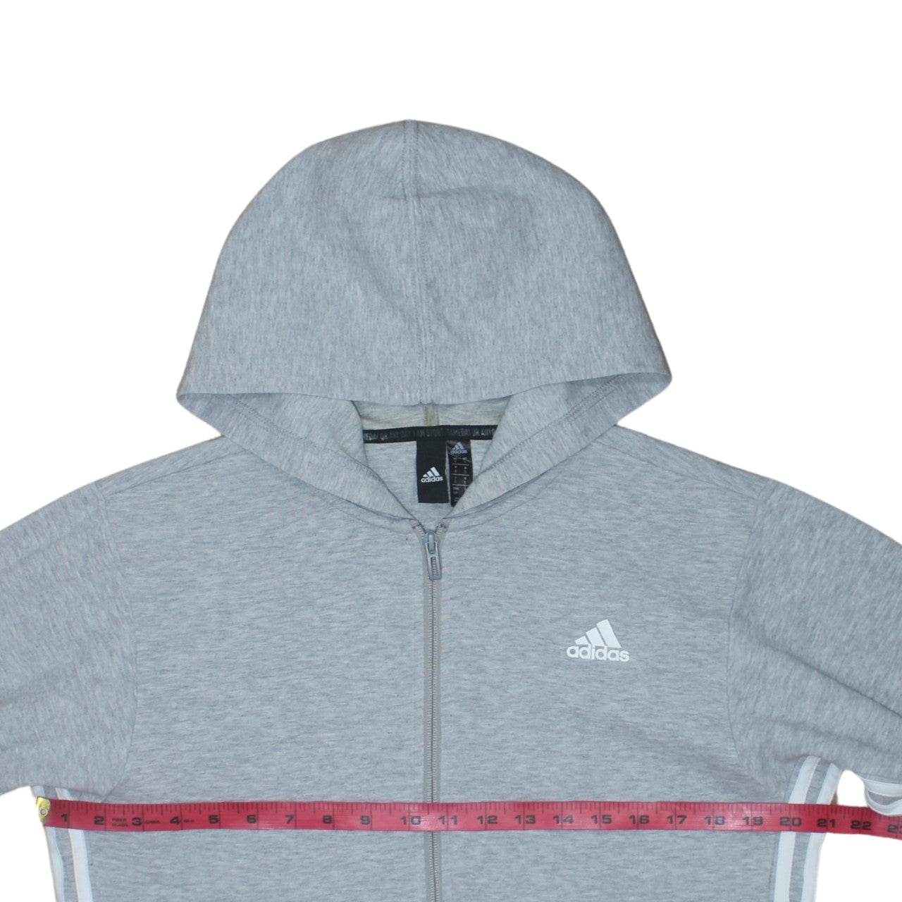 Adidas Men's Grey Full Zip Hoodie Small Regular Fit