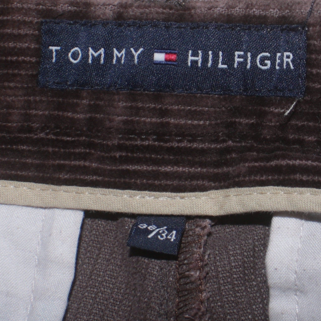 Tommy Hilfiger Men's Brown Corduroy Chino Trousers 36/34