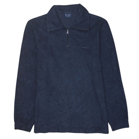 Champion Men’s Blue 1/4 Zip Fleece Sweatshirt Size L Regular Fit