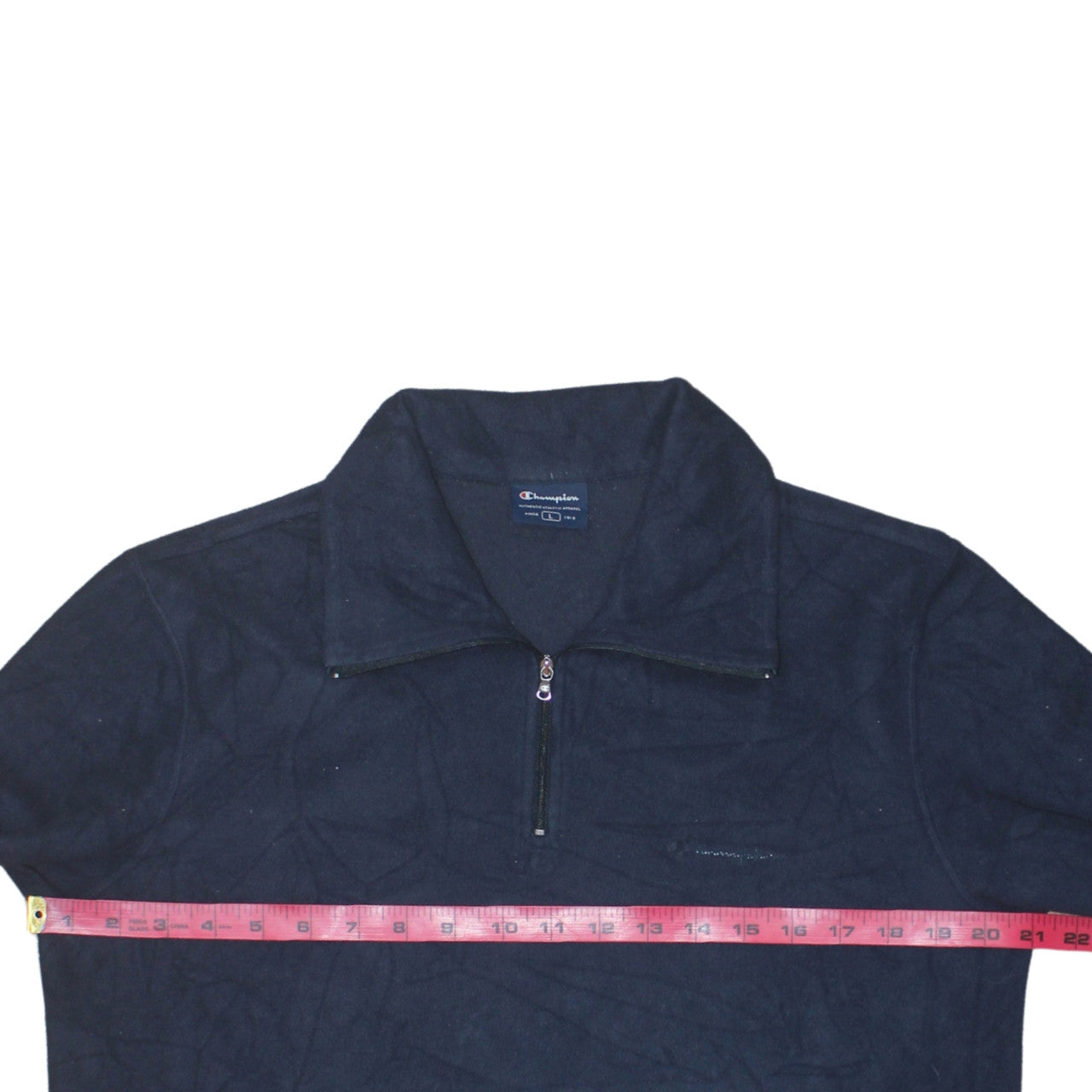 Champion Men’s Blue 1/4 Zip Fleece Sweatshirt Size L Regular Fit