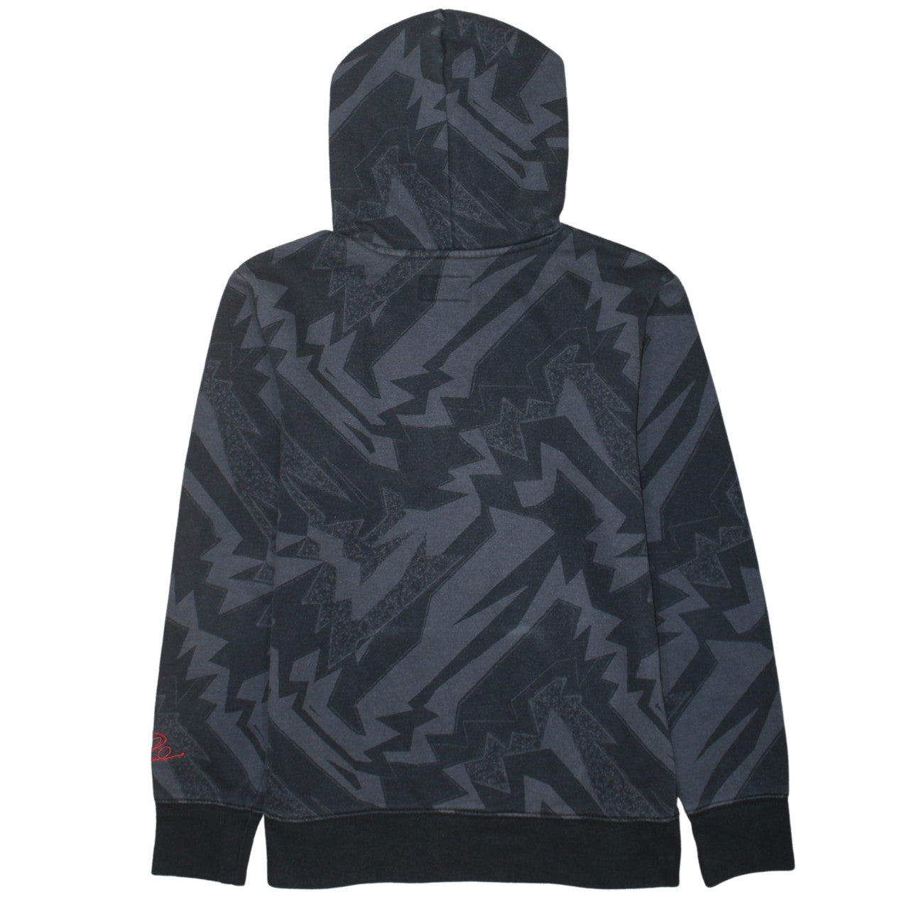 Jordan Boys Black Graphic Pullover Hoodie - Size L Cotton Blend