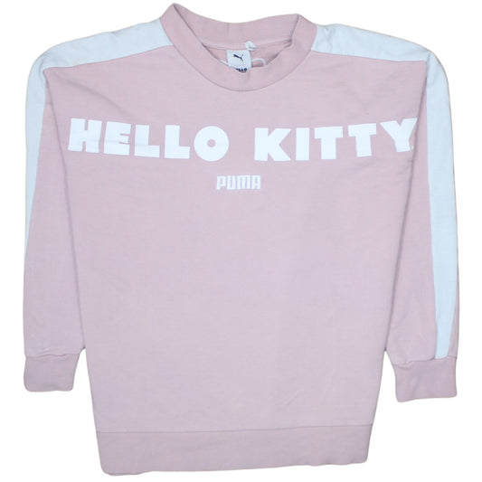 Puma Hello Kitty Women's Pink Crew Neck Pullover Sweatshirt Size S
