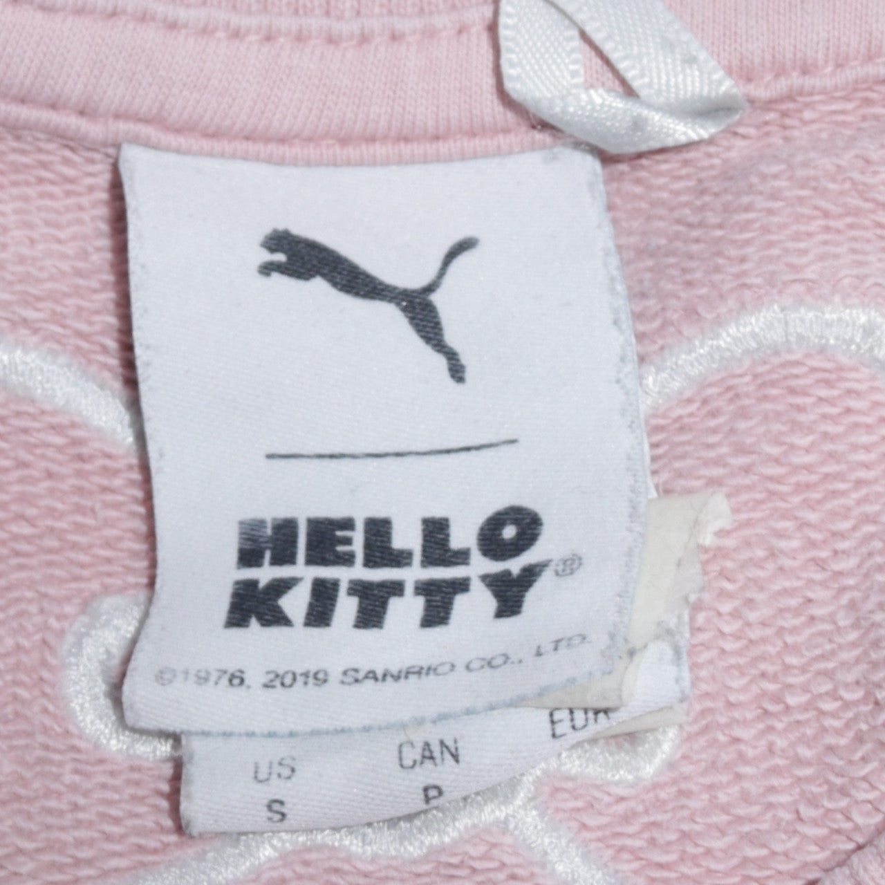 Puma Hello Kitty Women's Pink Crew Neck Pullover Sweatshirt Size S