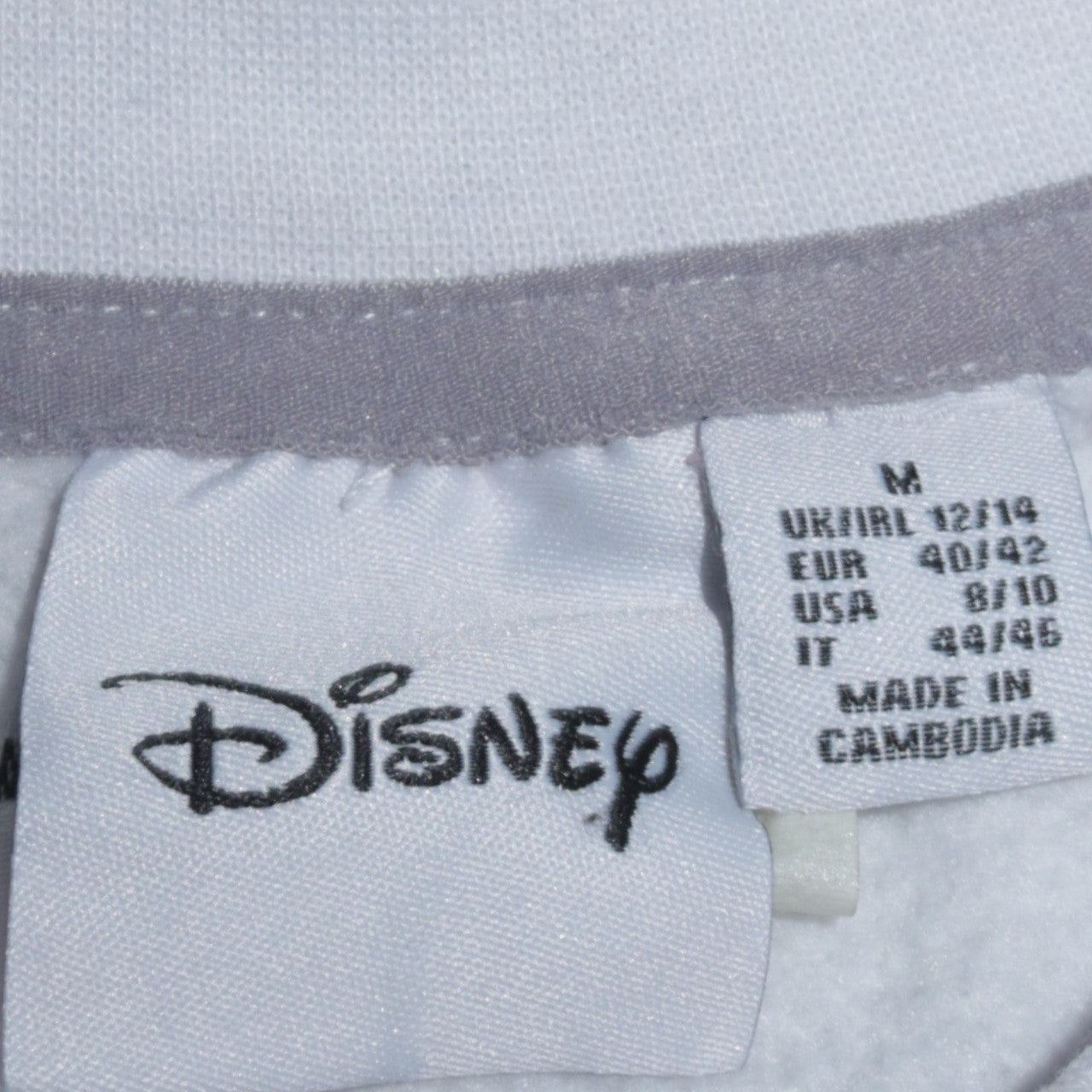 Disney Womens White Mickey Mouse Graphic Pullover Sweatshirt Size M 12/14