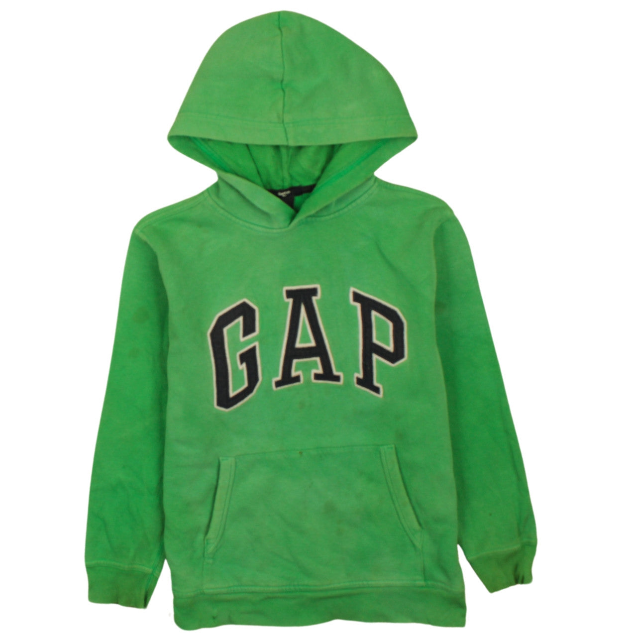 GAP Boys Green Pullover Hoodie 12 Years Fleece Lined Logo Sweatshirt