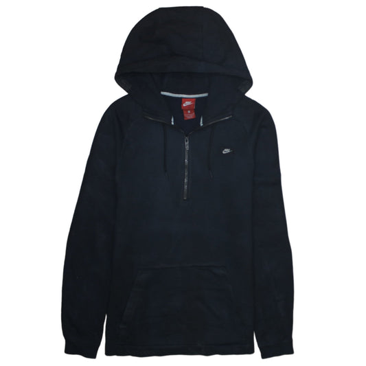 Nike Men's Black Small 1/2 Zip Hooded Fleece Sweatshirt