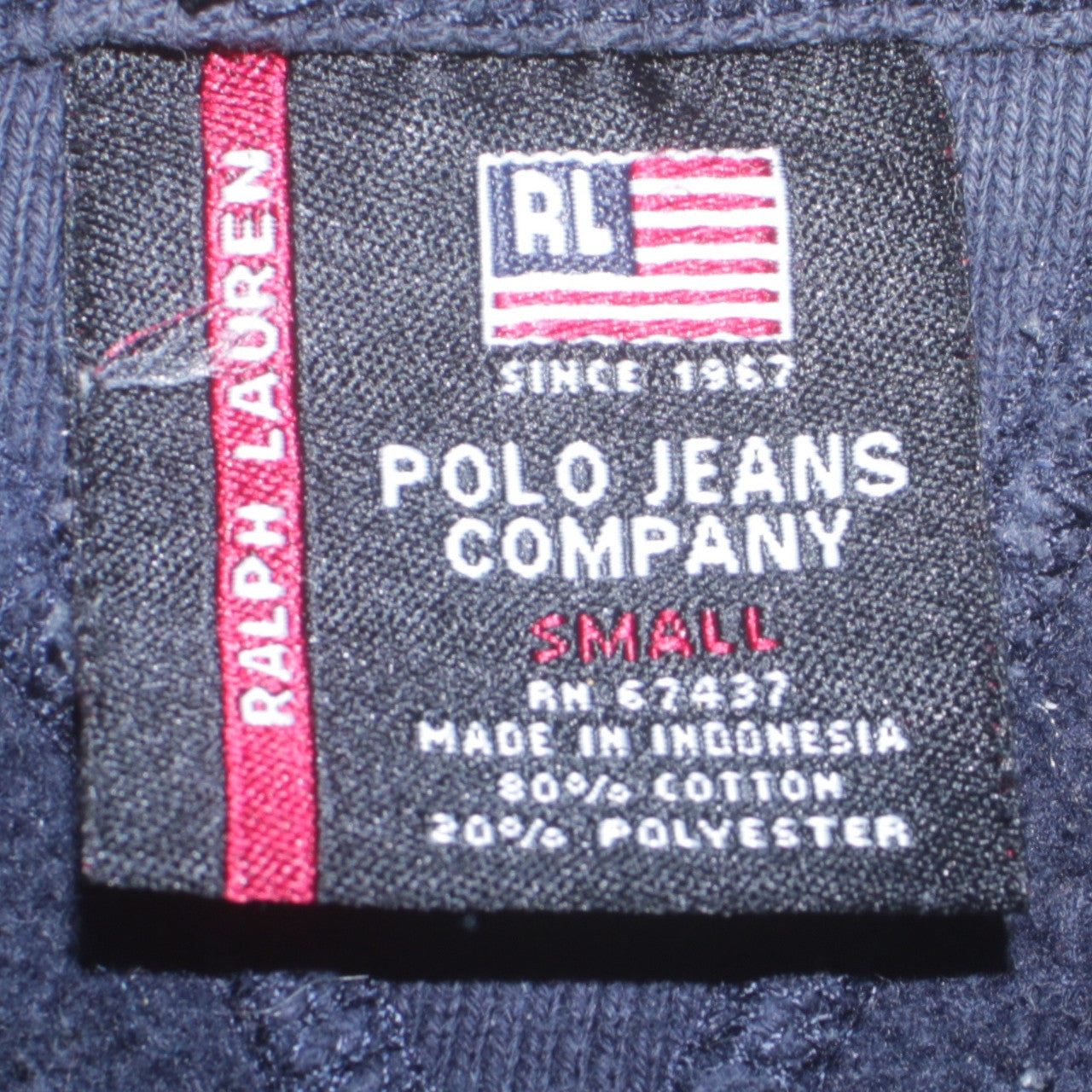 Ralph Lauren Polo Jeans Co Navy Blue Men's Small Crew Neck Sweatshirt