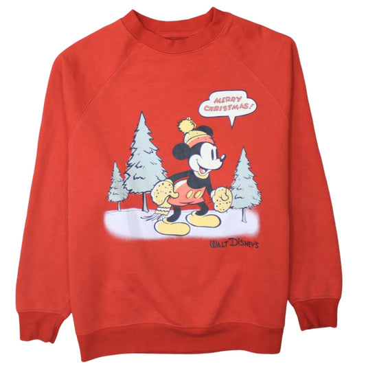 Primark Disney Women's Red Mickey Mouse Christmas Sweatshirt XS