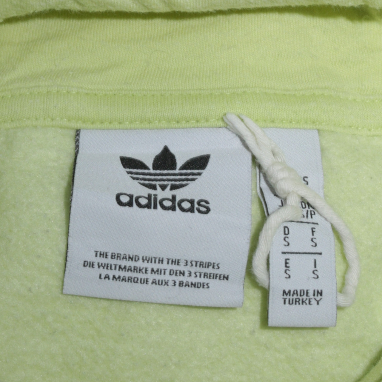 adidas Men's Yellow Small Pullover Hoodie Sweatshirt Regular Fit