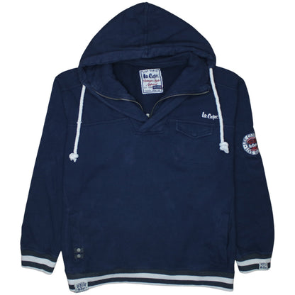 Additional front view of Lee Cooper Men's Blue XL Pullover Hoodie Vintage Style