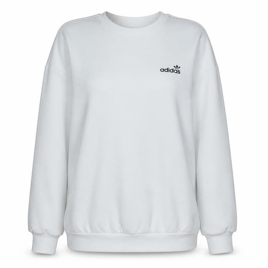 Adidas Women White Crew Neck Pullover Sweatshirt Size 14
