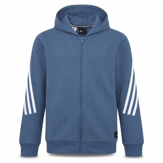Adidas Boys Blue Full Zip Hoodie 13-14 Years Sportswear Fleece