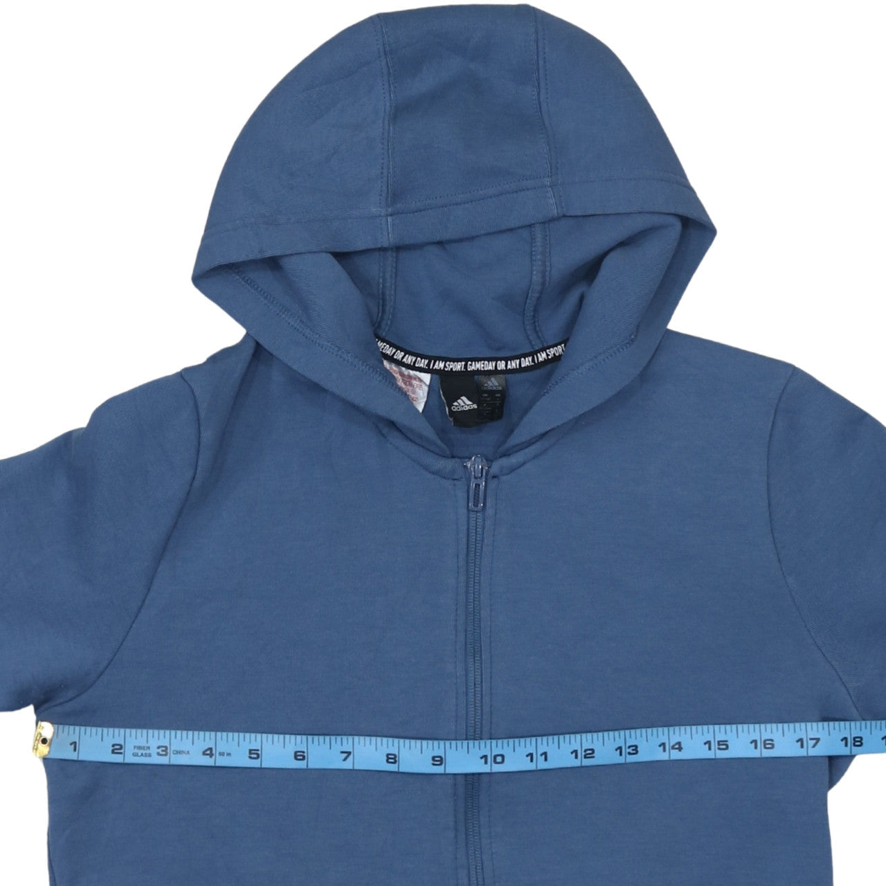Adidas Boys Blue Full Zip Hoodie 13-14 Years Sportswear Fleece