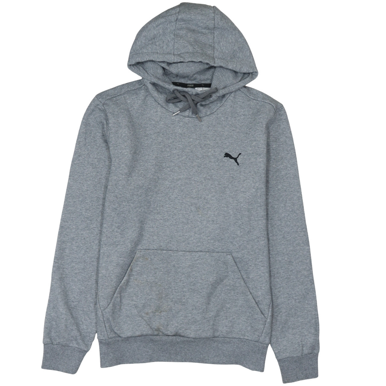 Puma Men’s Grey Pullover Hoodie Small Regular Fit Fleece Sweatshirt