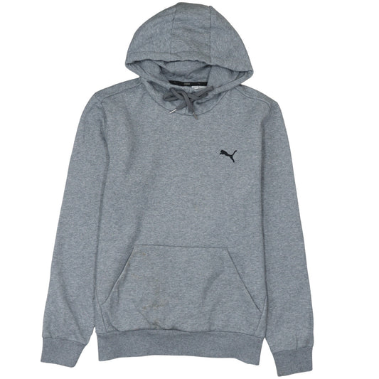 Puma Men’s Grey Pullover Hoodie Small Regular Fit Fleece Sweatshirt