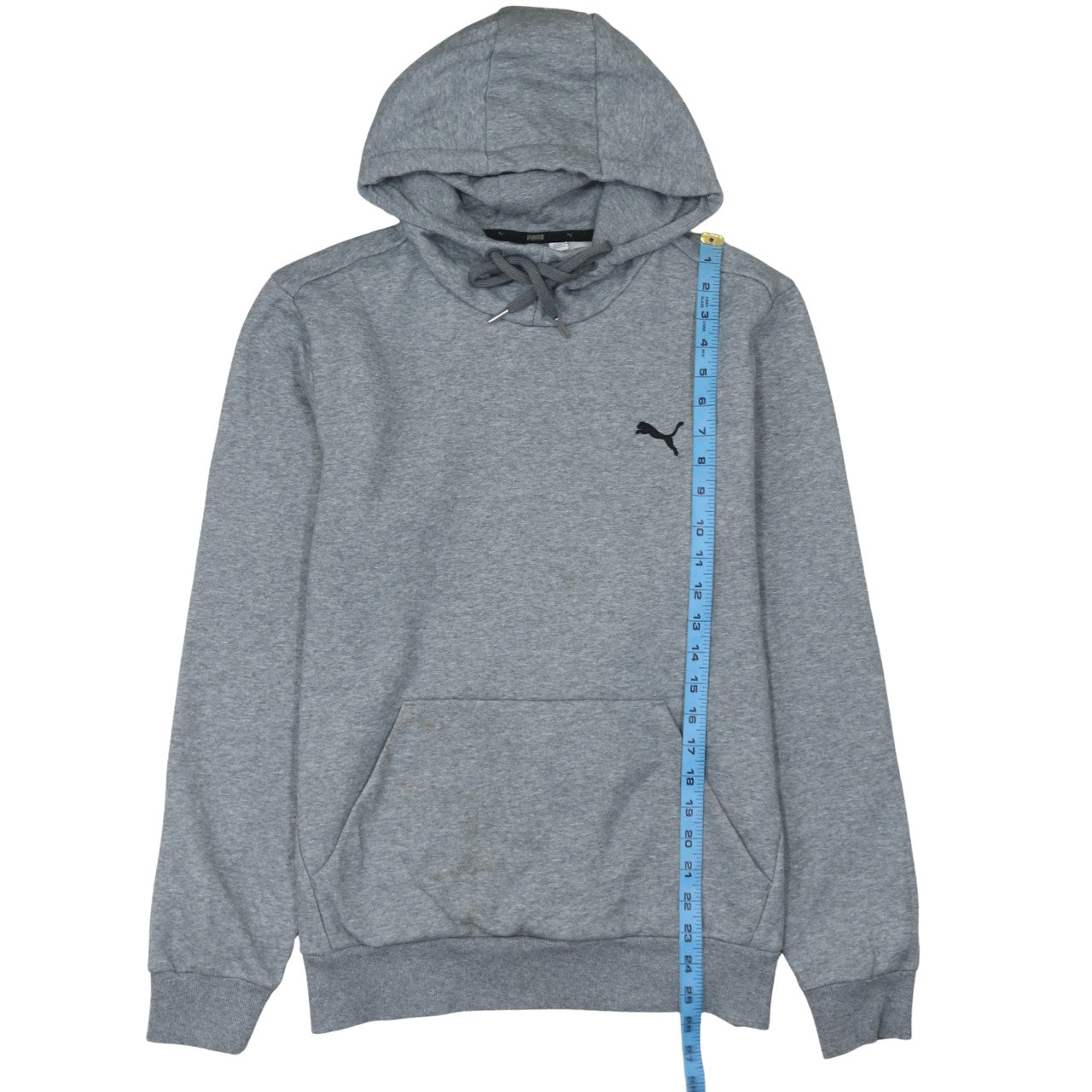 Puma Men’s Grey Pullover Hoodie Small Regular Fit Fleece Sweatshirt