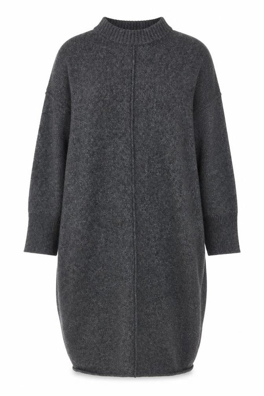 ASOS DESIGN Women Grey Knit Jumper Dress Size M High Neck