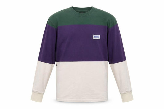 The Hundreds Men's Green Purple Beige Colourblock Cotton Long Sleeve S