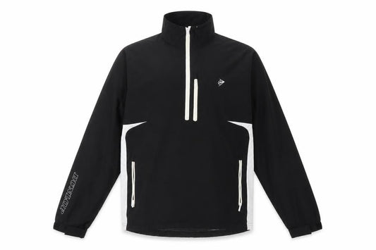 Dunlop Men's Black Windbreaker Jacket Size M 1/4 Zip Sports Coat