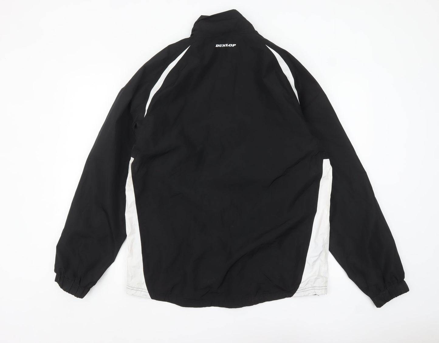 Dunlop Men's Black Windbreaker Jacket Size M 1/4 Zip Sports Coat