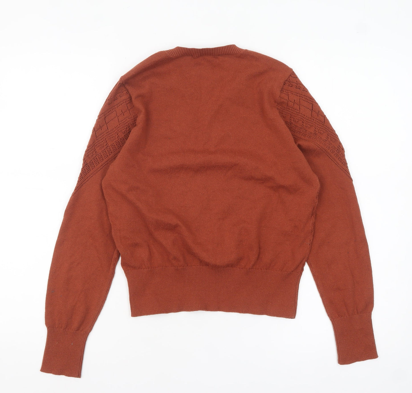 ONLY Women's Brown Knit Crew Neck Pullover Jumper Size S