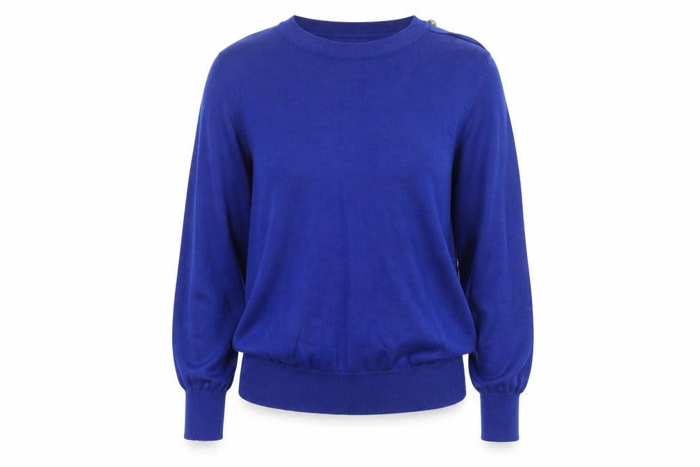 Next Women Blue Crew Neck Long Sleeve Pullover Jumper Size 12