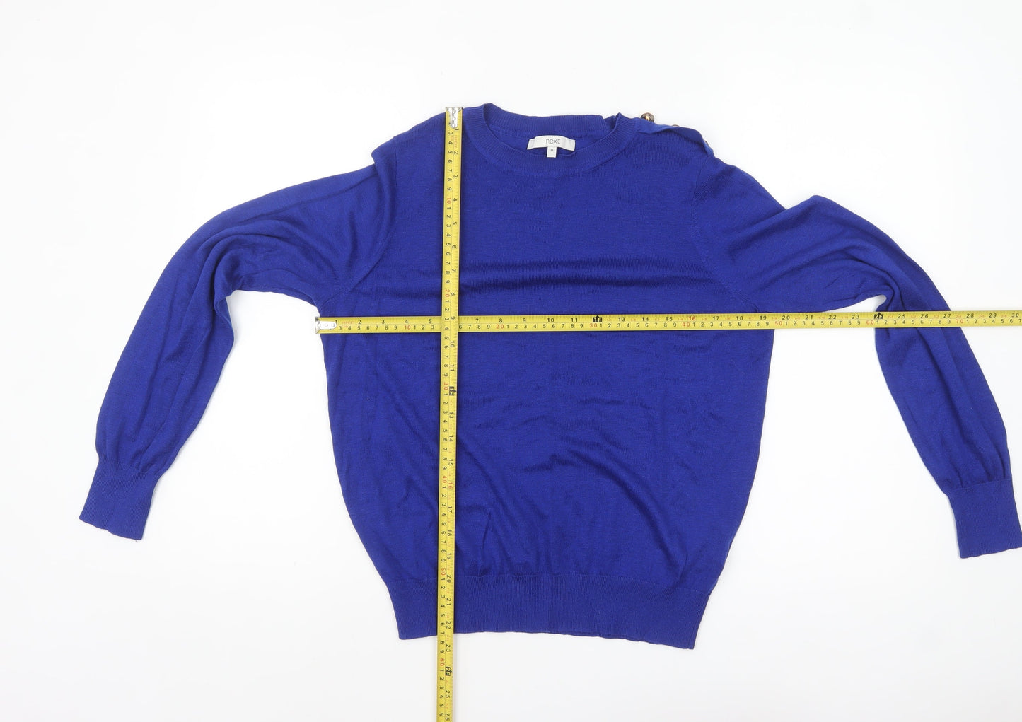 Next Women Blue Crew Neck Long Sleeve Pullover Jumper Size 12