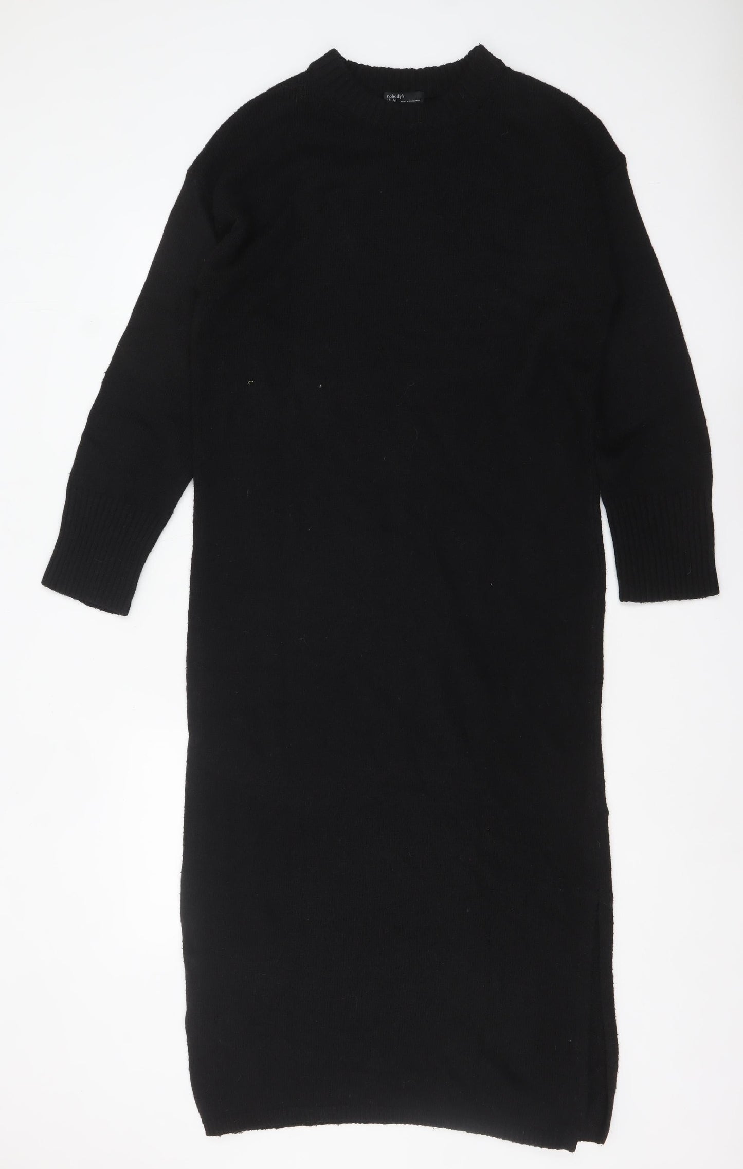Nobody’s Child Women’s Black Knit Midi Jumper Dress Size M