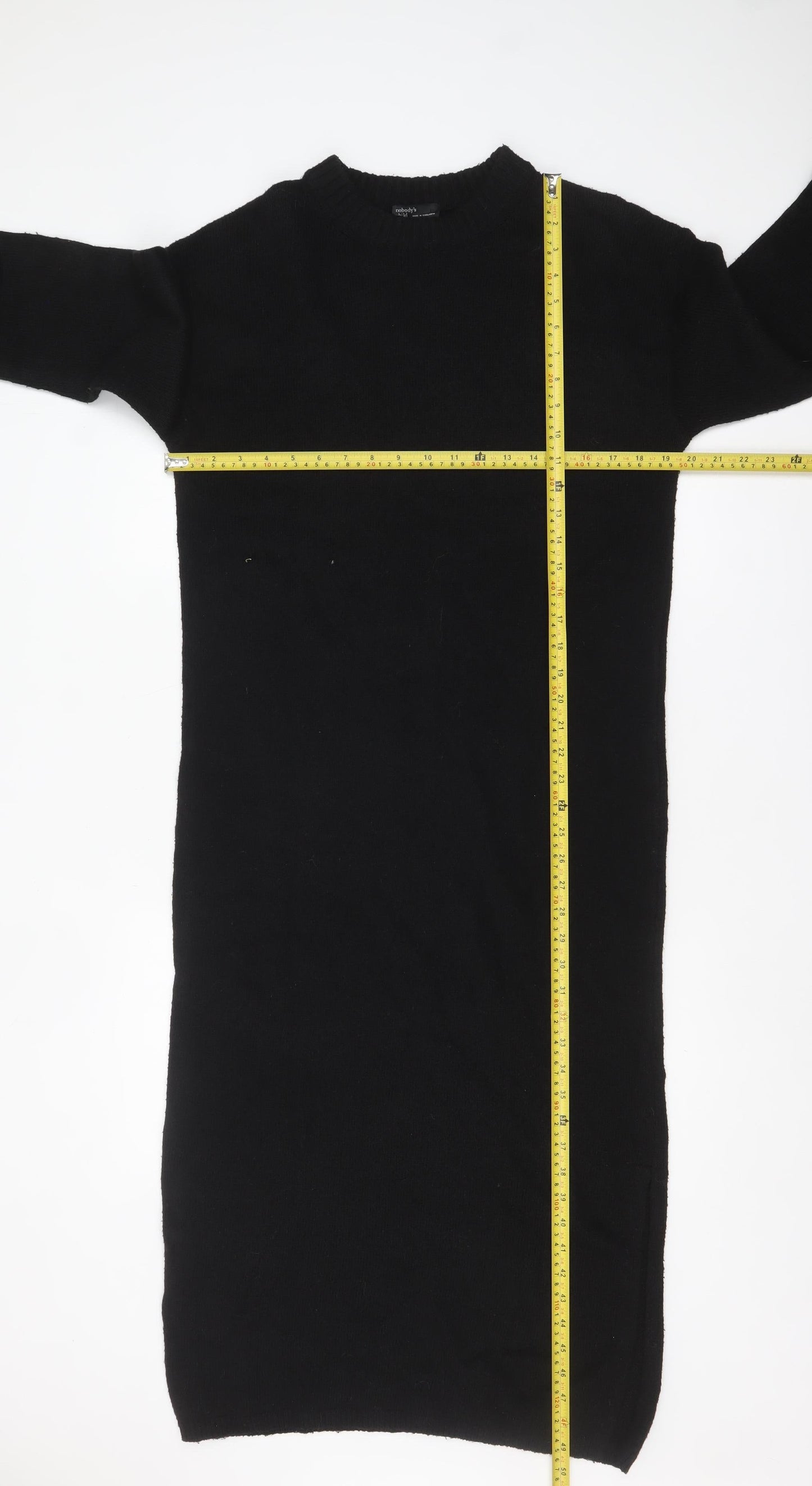 Nobody’s Child Women’s Black Knit Midi Jumper Dress Size M