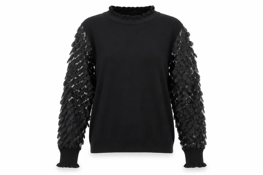Quiz Women's Black Puff Sleeve High Neck Pullover Jumper M