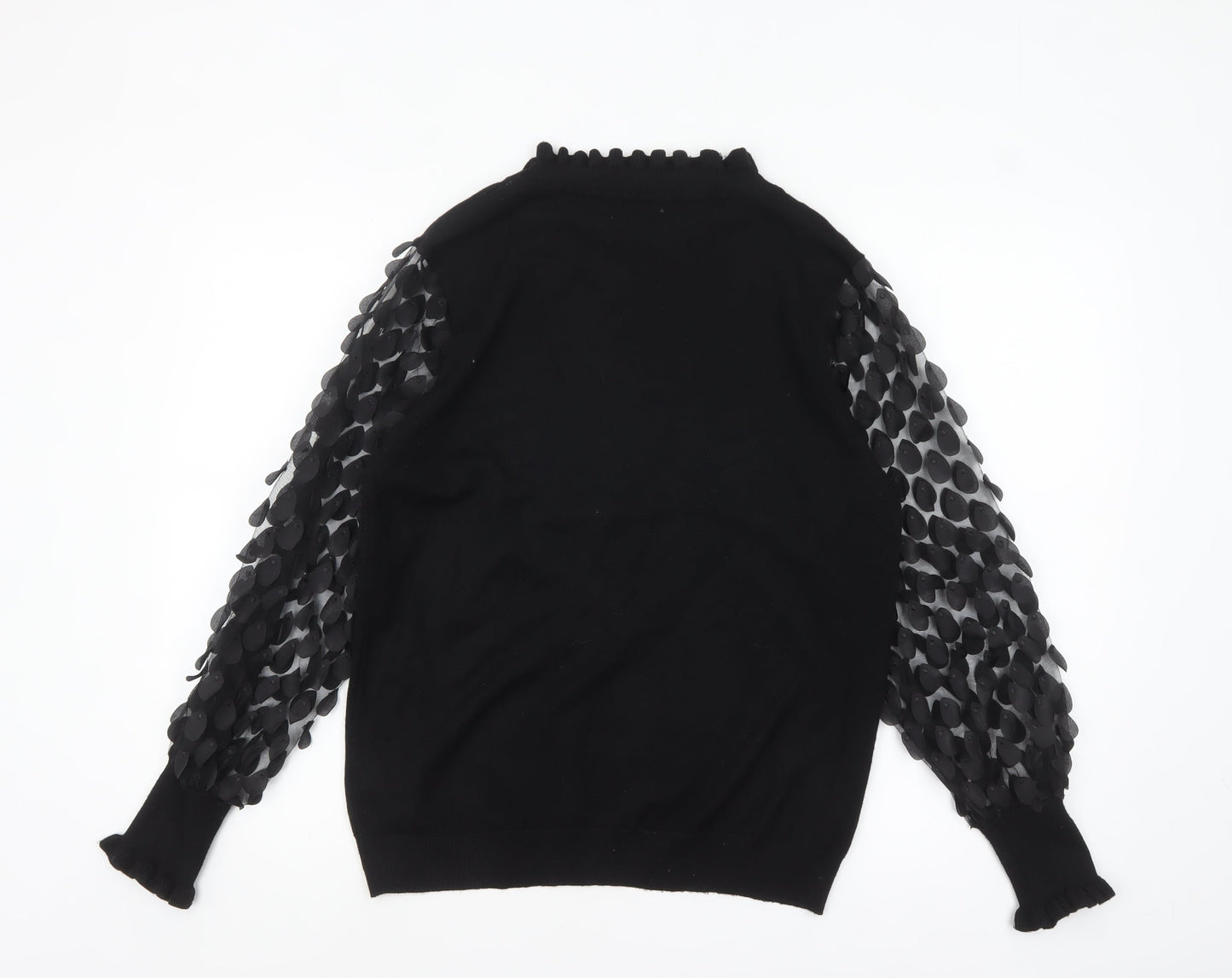 Quiz Women's Black Puff Sleeve High Neck Pullover Jumper M