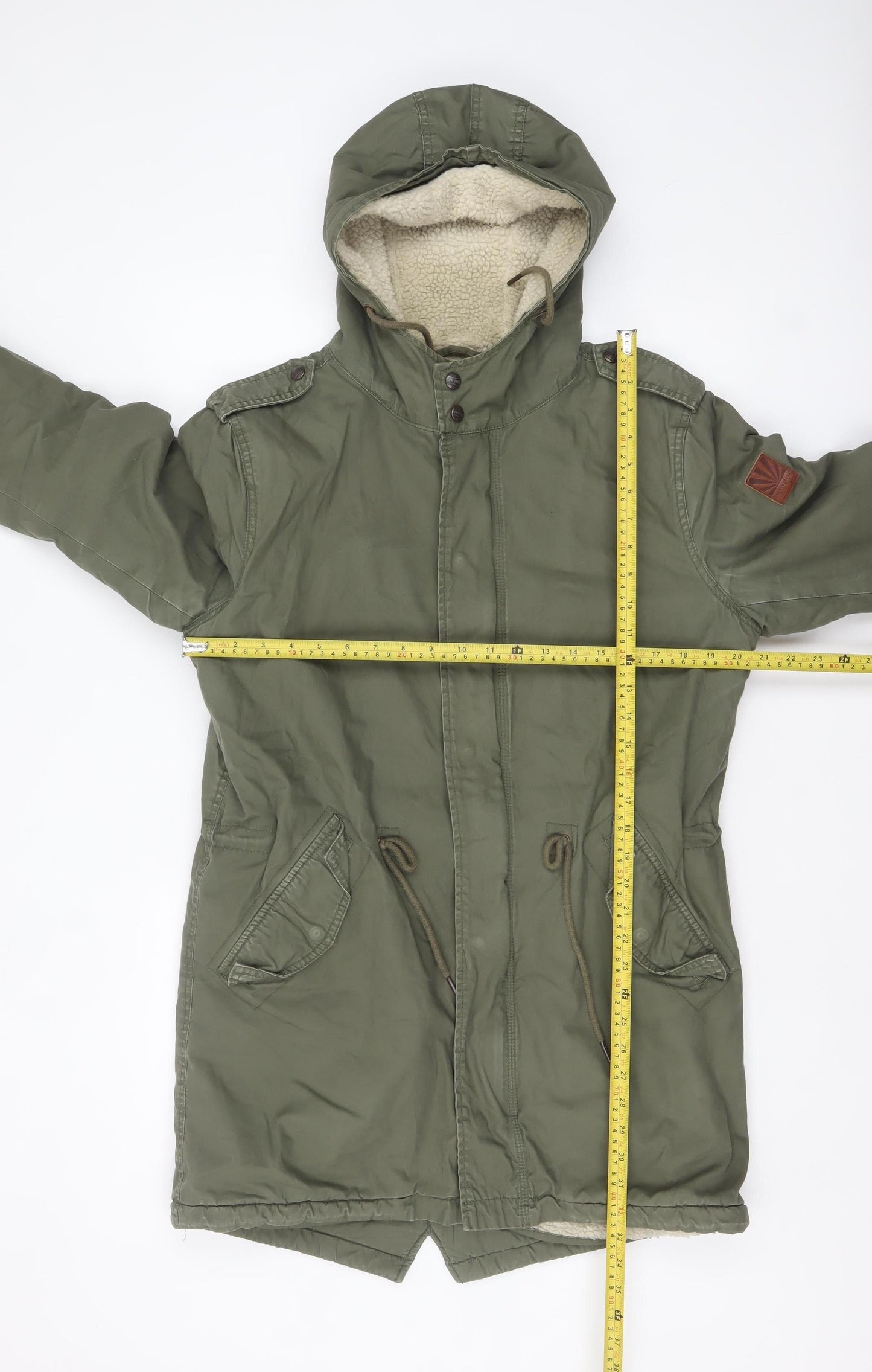 Funky Buddha Women's Green Hooded Parka Coat Size M