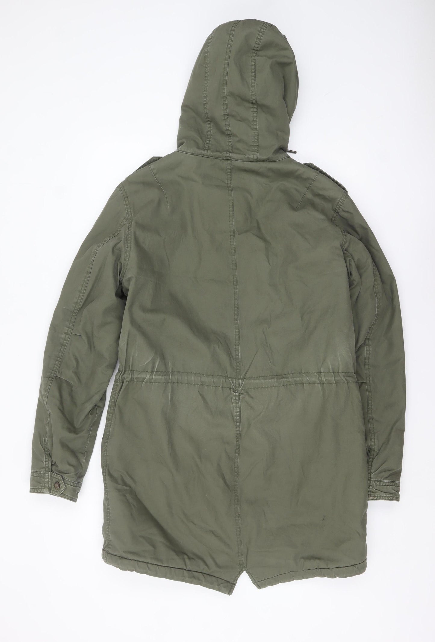 Funky Buddha Women's Green Hooded Parka Coat Size M