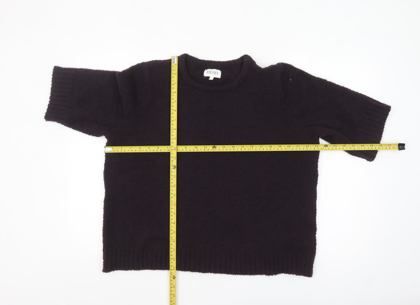 Hush Women's Black M Pullover Knit Jumper Relaxed Fit