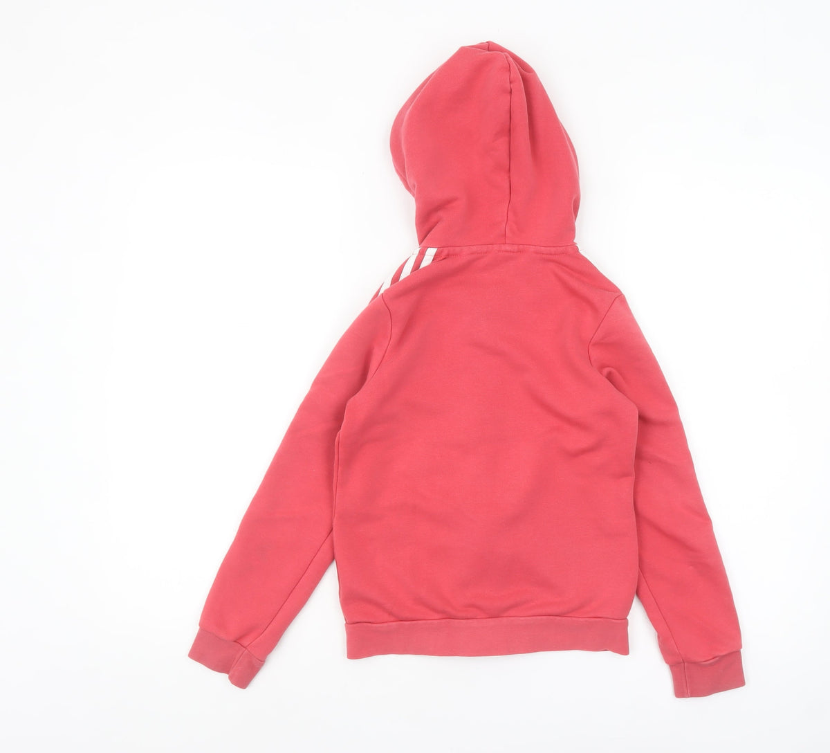 Adidas Girls Pink Full Zip Hoodie 9-10 Years Sports Casual Hooded Sweatshirt