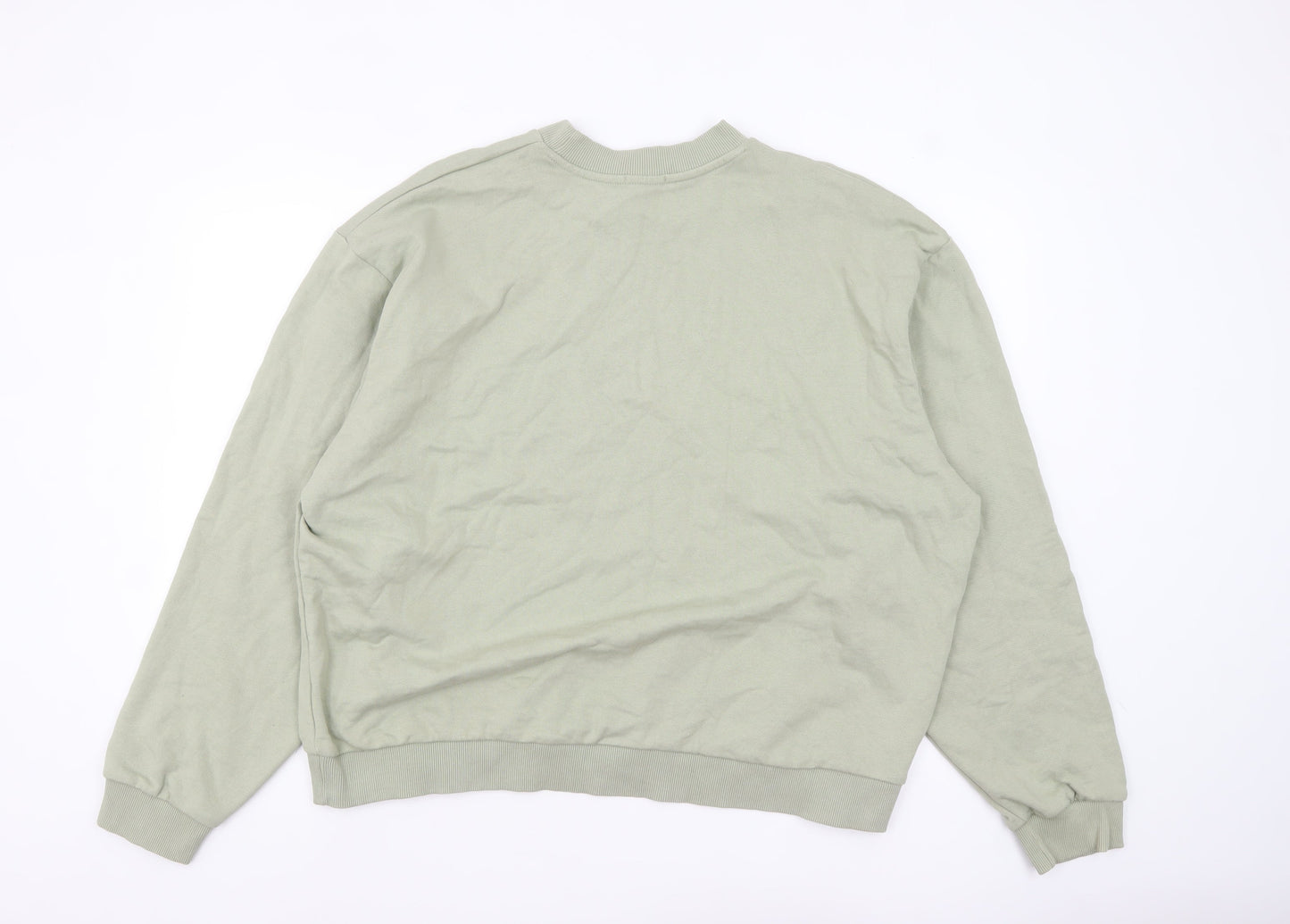 boohooMAN Men's Green XL Pullover Sweatshirt Crew Neck Regular Fit