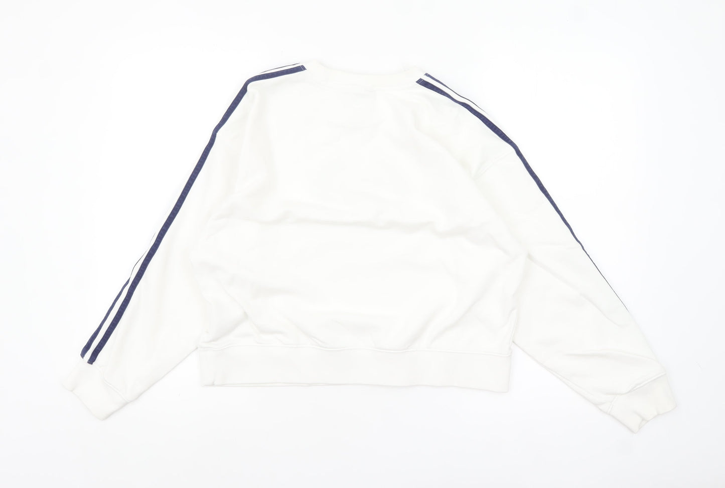 Adidas Originals Women White Sweatshirt Size 10 Logo Crew Neck Pullover