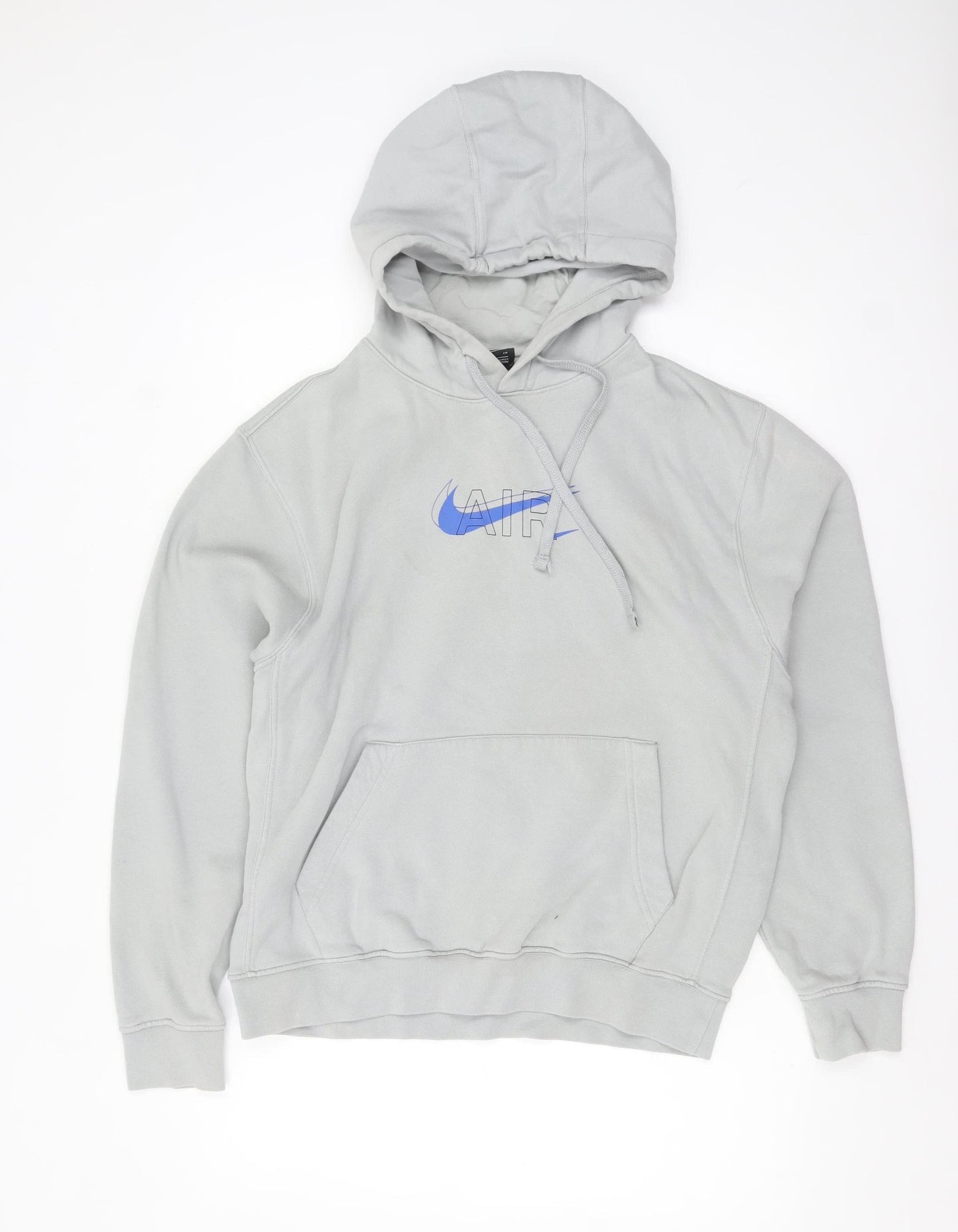 Nike Men's Grey Pullover Hoodie Small Sports Fleece Logo Jumper
