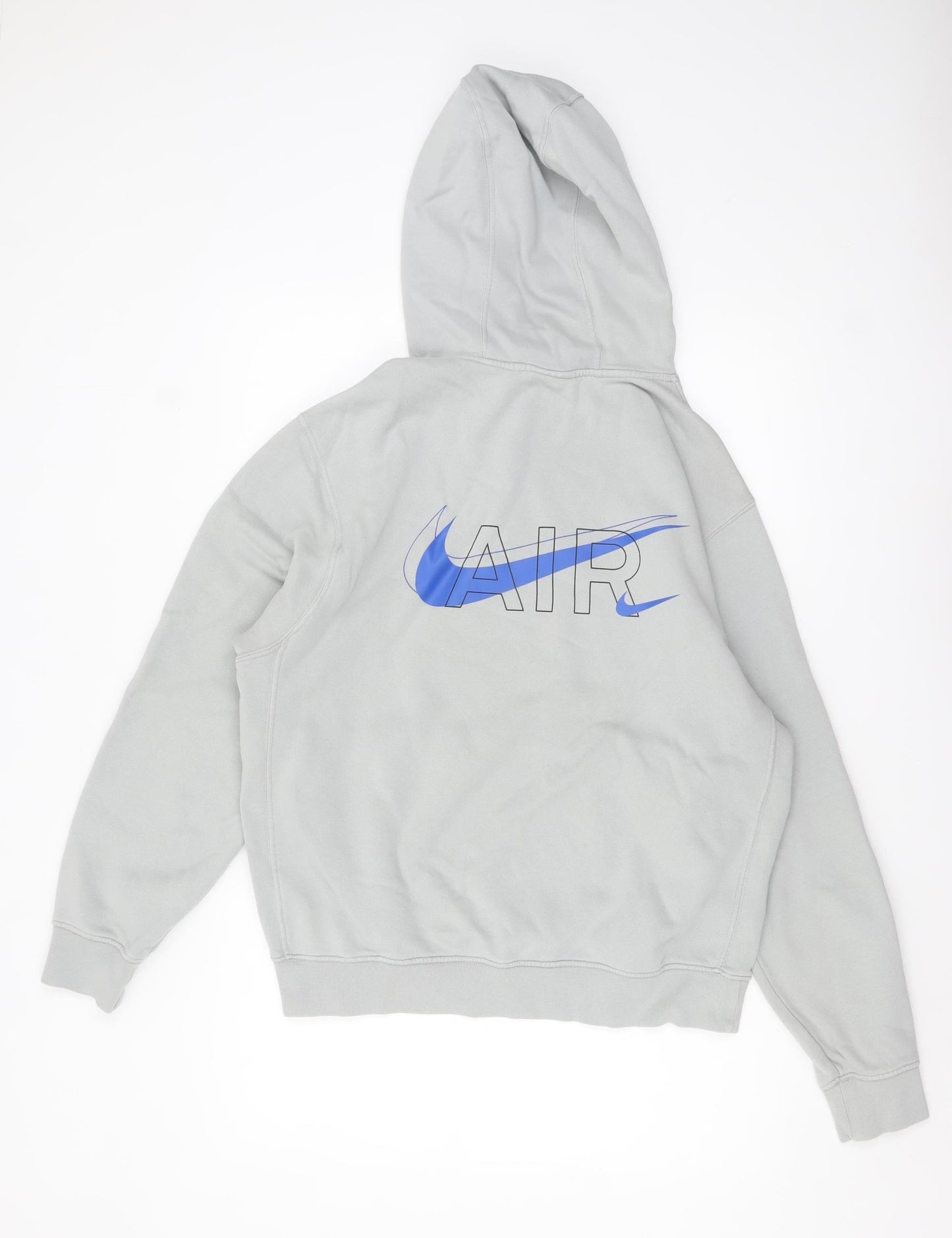 Nike Men's Grey Pullover Hoodie Small Sports Fleece Logo Jumper