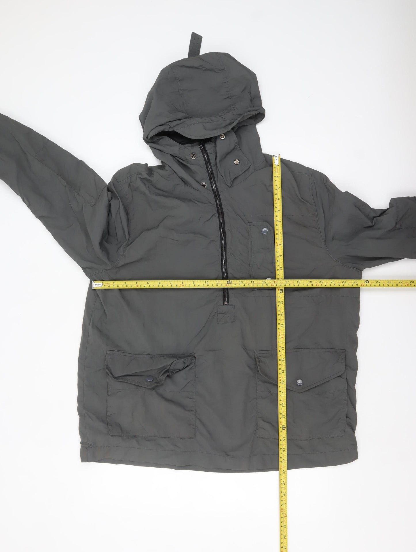Next Men’s Grey Nylon Hooded Anorak Jacket L Lightweight Outdoor